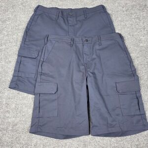 BUNDLE-(2) Pairs Red Kap Mens Navy Blue Cargo Work Shorts PT66NV0 Size 36